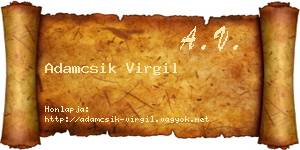 Adamcsik Virgil névjegykártya